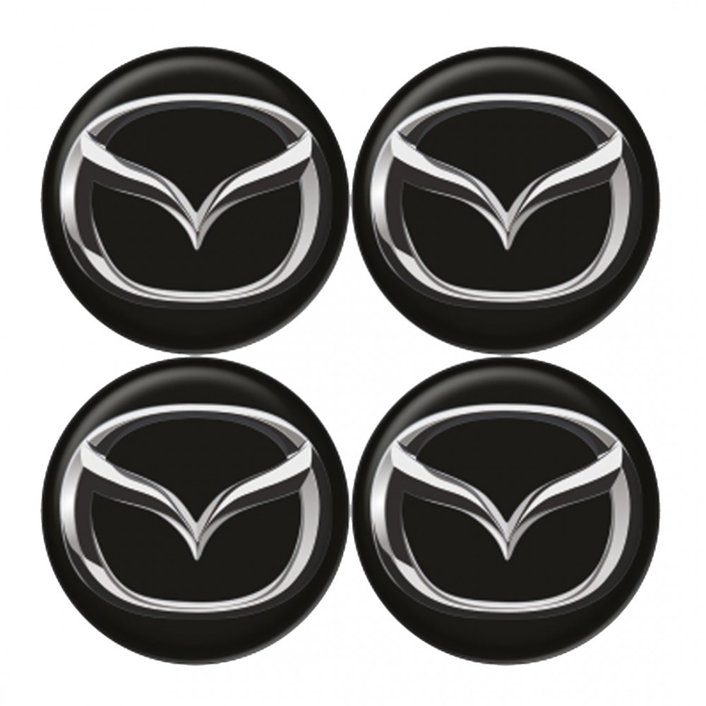 MAZDA ΑΥΤΟΚΟΛΛΗΤΑ ΣΗΜΑΤΑ ΖΑΝΤΩΝ 6 Cm ΜΑΥΡΑ ΜΕ ΕΠΙΚΑΛΥΨΗ ΣΜΑΛΤΟΥ - 4 ΤΕΜ. ΑΥΤΟΚΟΛΛΗΤΑ